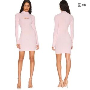 Bardot Rory Cutout Knit Mini Dress Pink Sorbet NWT Medium Bodycon Nordstrom $119